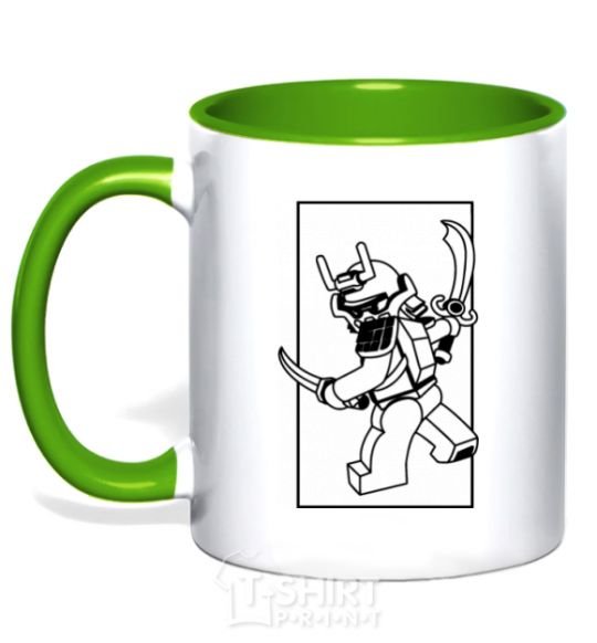 Mug with a colored handle A framed warrior kelly-green фото