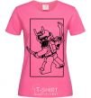 Женская футболка Воин в рамке Ярко-розовый фото