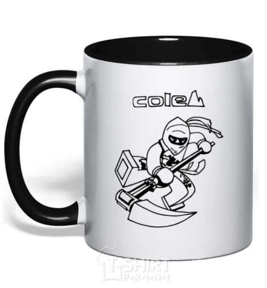 Mug with a colored handle Cole black фото