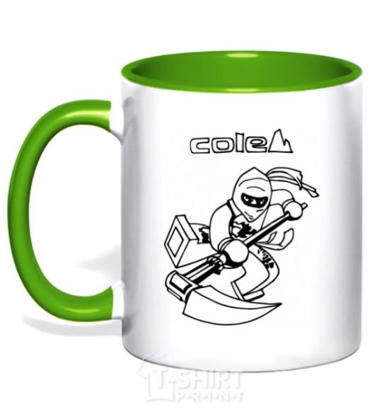 Mug with a colored handle Cole kelly-green фото