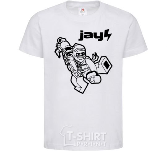 Kids T-shirt Jay drawing White фото