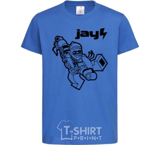 Kids T-shirt Jay drawing royal-blue фото