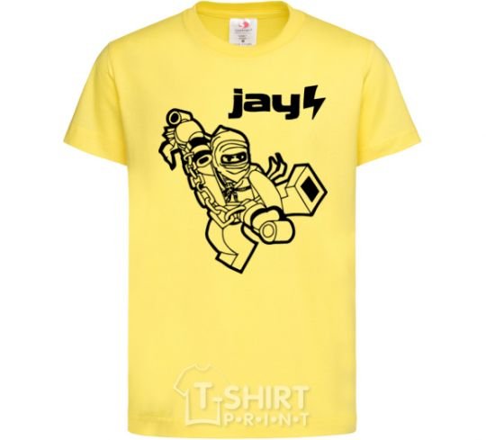 Kids T-shirt Jay drawing cornsilk фото