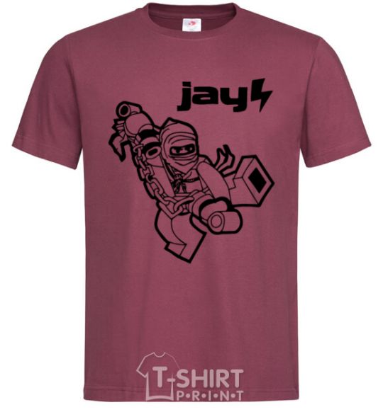 Men's T-Shirt Jay drawing burgundy фото