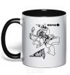 Mug with a colored handle Zane black фото