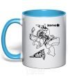 Mug with a colored handle Zane sky-blue фото