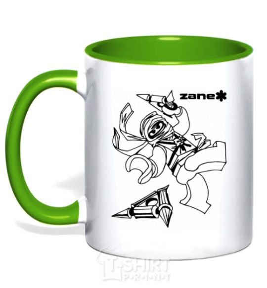 Mug with a colored handle Zane kelly-green фото