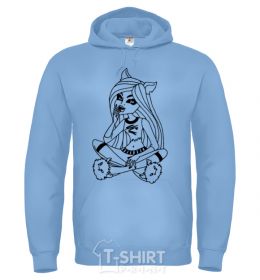 Men`s hoodie A monster in slippers sky-blue фото