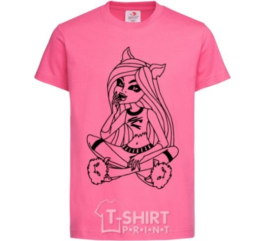 Детская футболка Монстр в тапочках Ярко-розовый фото