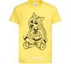 Kids T-shirt A monster in slippers cornsilk фото