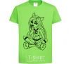 Kids T-shirt A monster in slippers orchid-green фото