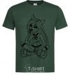 Men's T-Shirt A monster in slippers bottle-green фото