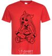 Men's T-Shirt A monster in slippers red фото