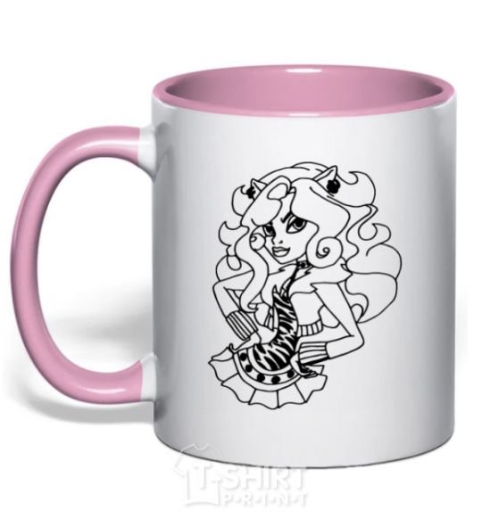 Чашка с цветной ручкой Торалей в юбке Нежно розовый фото