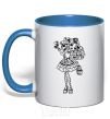 Mug with a colored handle Madeline royal-blue фото