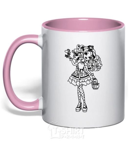 Mug with a colored handle Madeline light-pink фото