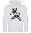 Men`s hoodie Turtle with nunchakus sport-grey фото