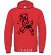 Men`s hoodie Turtle with nunchakus bright-red фото