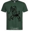 Men's T-Shirt Turtle with nunchakus bottle-green фото