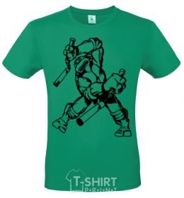 Мужская футболка Черепашка с нунчаками Зеленый фото