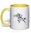 Mug with a colored handle Schroeder yellow фото