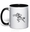 Mug with a colored handle Schroeder black фото