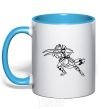 Mug with a colored handle Schroeder sky-blue фото