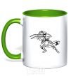 Mug with a colored handle Schroeder kelly-green фото