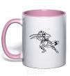 Mug with a colored handle Schroeder light-pink фото