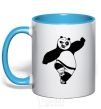 Mug with a colored handle Kung fu panda V.1 sky-blue фото