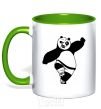 Mug with a colored handle Kung fu panda V.1 kelly-green фото