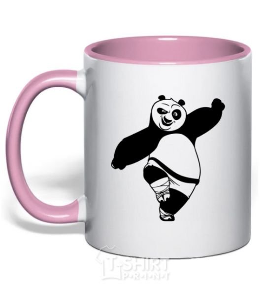 Mug with a colored handle Kung fu panda V.1 light-pink фото