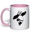 Чашка с цветной ручкой Кунг фу панда V.1 Нежно розовый фото