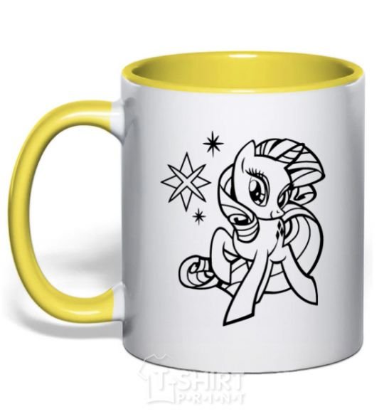 Mug with a colored handle Sparkle within a sparkle yellow фото