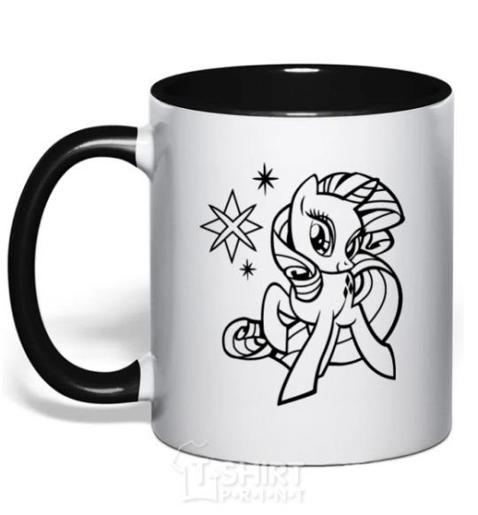 Mug with a colored handle Sparkle within a sparkle black фото