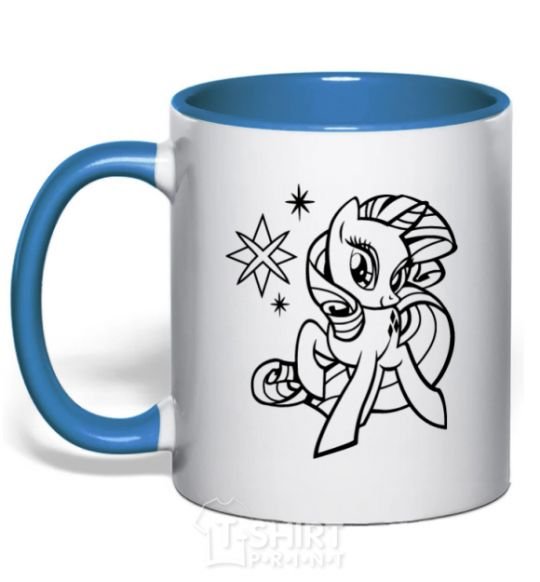 Mug with a colored handle Sparkle within a sparkle royal-blue фото