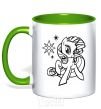 Mug with a colored handle Sparkle within a sparkle kelly-green фото