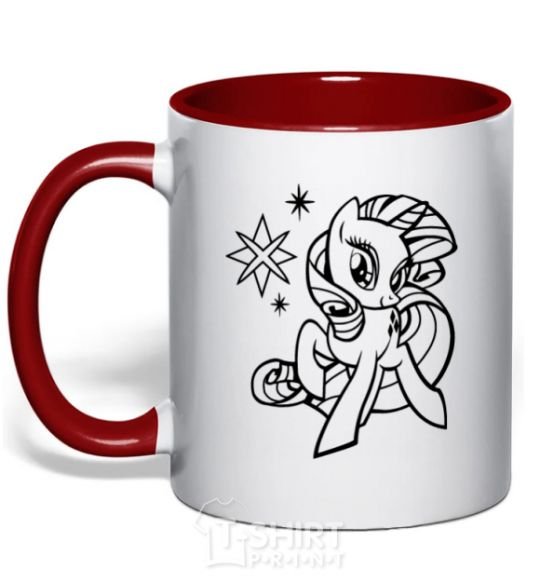 Mug with a colored handle Sparkle within a sparkle red фото