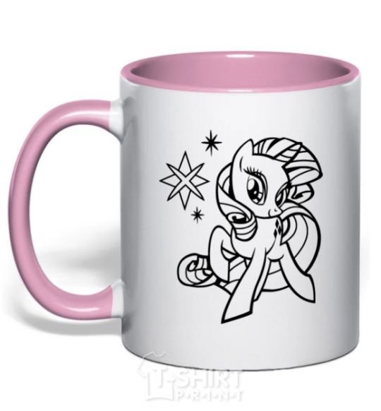 Mug with a colored handle Sparkle within a sparkle light-pink фото