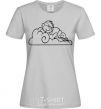 Women's T-shirt On a cloud grey фото