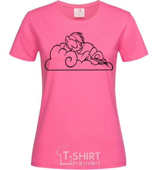 Женская футболка На тучке Ярко-розовый фото