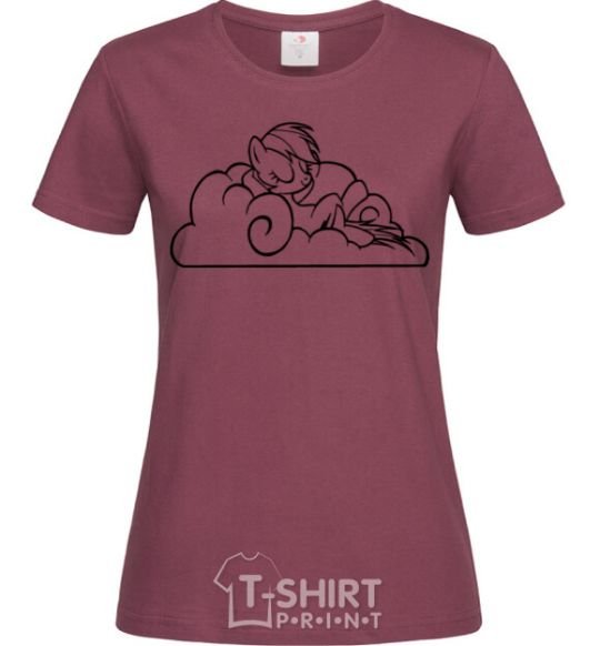 Women's T-shirt On a cloud burgundy фото