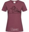 Women's T-shirt On a cloud burgundy фото