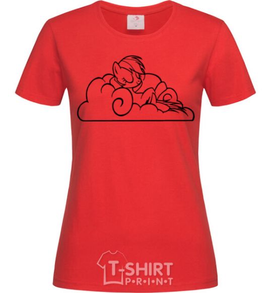 Women's T-shirt On a cloud red фото