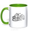 Mug with a colored handle Pinkie Pie eats cake kelly-green фото