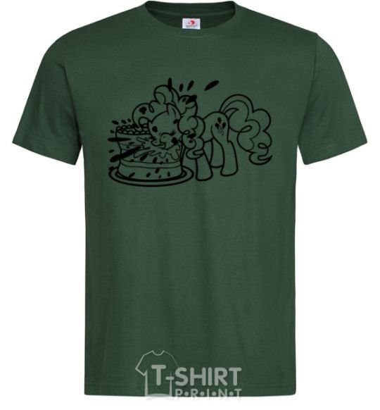 Men's T-Shirt Pinkie Pie eats cake bottle-green фото