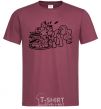 Men's T-Shirt Pinkie Pie eats cake burgundy фото