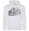 Men`s hoodie Pinkie Pie eats cake sport-grey фото