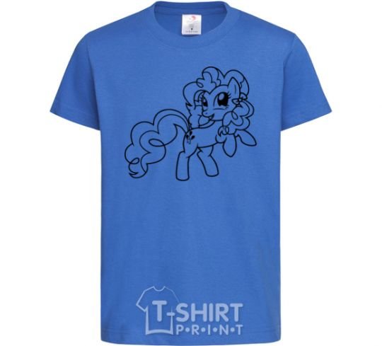 Kids T-shirt Pinkie Pie with a bow royal-blue фото