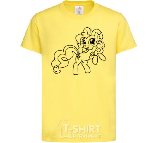 Kids T-shirt Pinkie Pie with a bow cornsilk фото